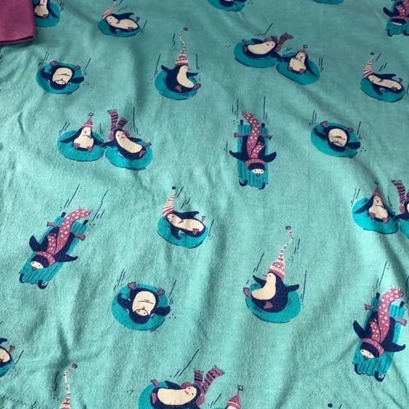 nite nite Munki munki women’s night gown medium shirt PJ penguin long sleeve - Picture 2 of 10